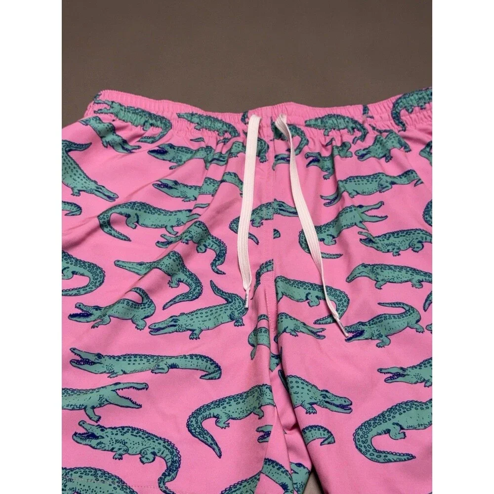 Chubbies Swim Shorts Men's XL Pink Glades Alligator Print Lined Trunks 7